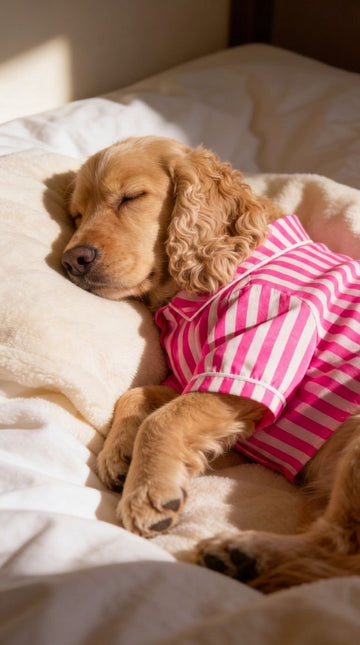 Blush Pink Striped Satin Dog Shirt - Astra - shop - eg