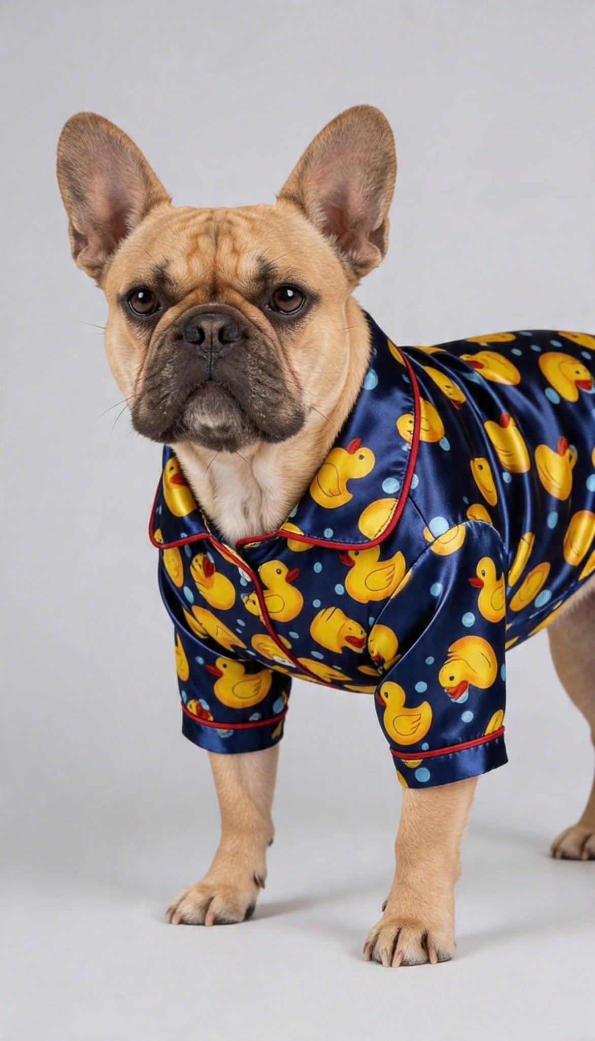 Quack Print Satin Dog Pajama Shirt - Astra - shop - egslider_item_Di98JJ